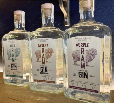 Yorkshire Dales Ram Gin - Inspired by the rugged and challenging beauty of our home, the Yorkshire Dales, our own range of handcrafted London Dry Gins and Vodka are beautifully smooth and utterly unique.

Many of our botanicals are sourced or created locally including a honey drawn from hives less than a mile from the Distillery, our own hay smoked black peppercorns, which are infused into Smokey Ram Yorkshire Vodka, and pink grapefruit peel which we prepare and dry.

Purple Ram London Dry Gin 40% 70cl 
Desert Ram London Dry Gin 50% 70cl 
Wild Ram London Dry Gin 45% 70cl