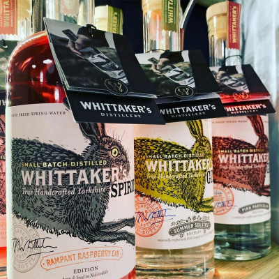 Whittakers Gin - Whittaker's Distillery is family owned and run and is nestled amidst the wild, rugged, rolling pastures of Nidderdale. A unique distillery in an iconic setting, Whittaker's captures the essence of the surrounding landscape to create international award spirits and whisky inspired by nature producing the very finest quality spirits. Their London dry gins are small batch distilled and the water used in the products is drawn on site having filtered through the granite and limestone off the moors. They offer Distillery Tours which include tastings and a shop.

70cl 42% ABV 
Flavours:- Pretty in pink , Summer Solstice, Rampant Raspberry, The Original

70cl      42% ABV