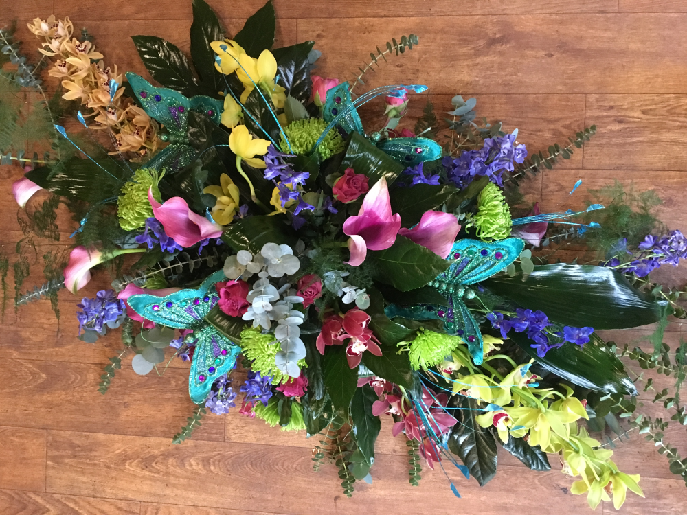 Tropical Celebration Casket Spray