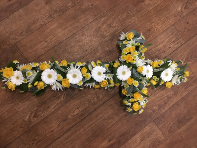 Loose Cross - Cross made from mixed loose flowers - can be made in any colours